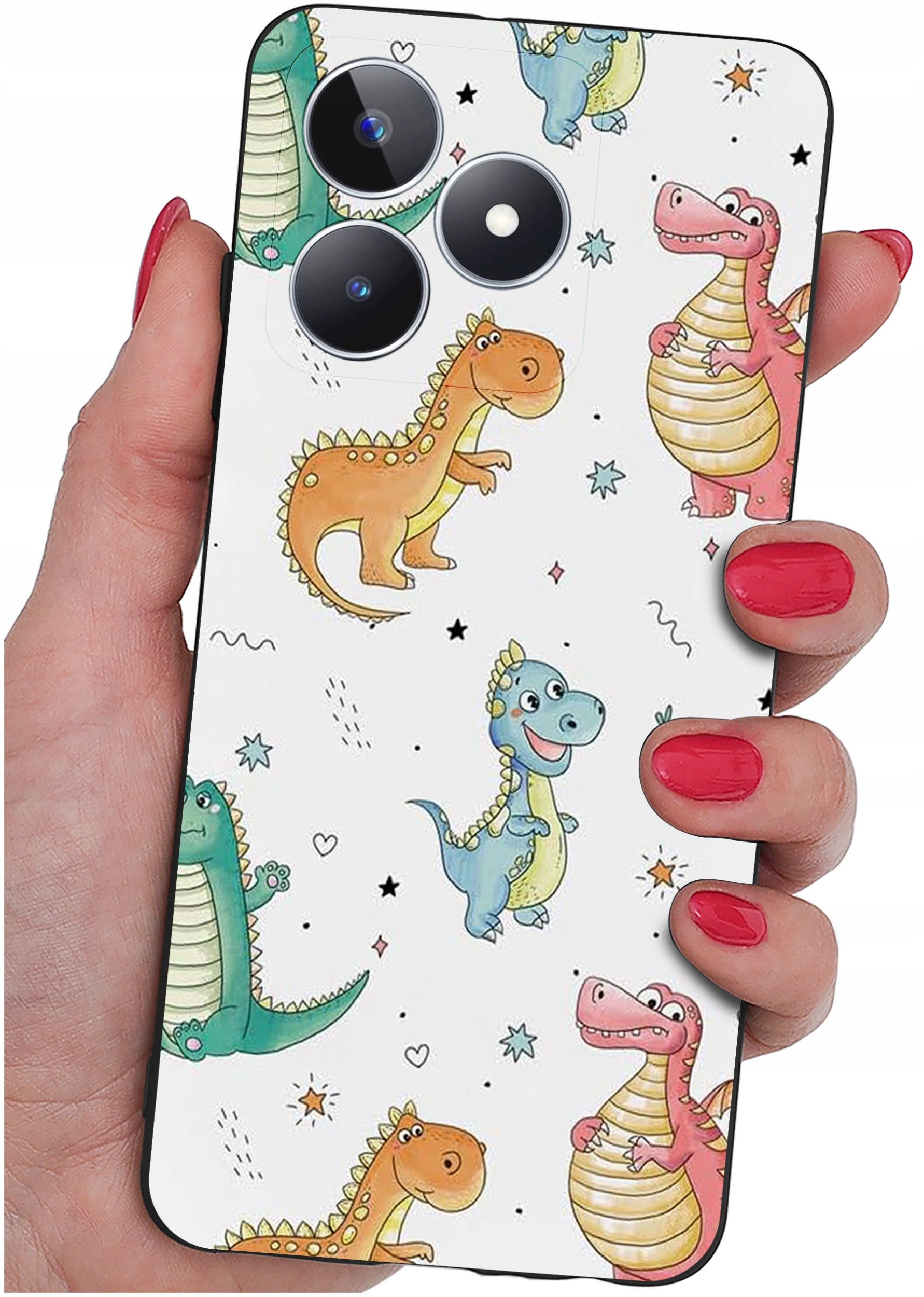 ETUI do Realme C51| C53 WZORY |SILIKONOWE MATT CASE + SZKŁO 9H