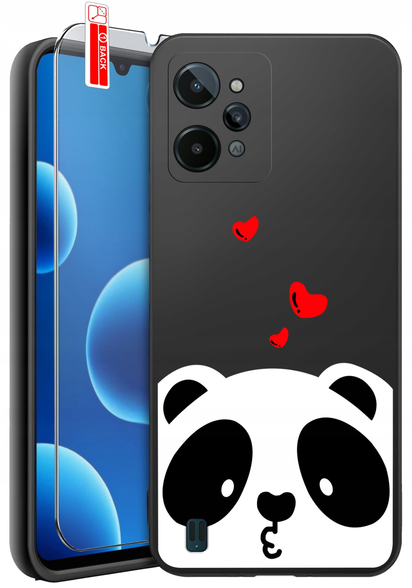 ETUI do Realme C31| WZORY | SILIKONOWE MATT CASE + SZKŁO 9H