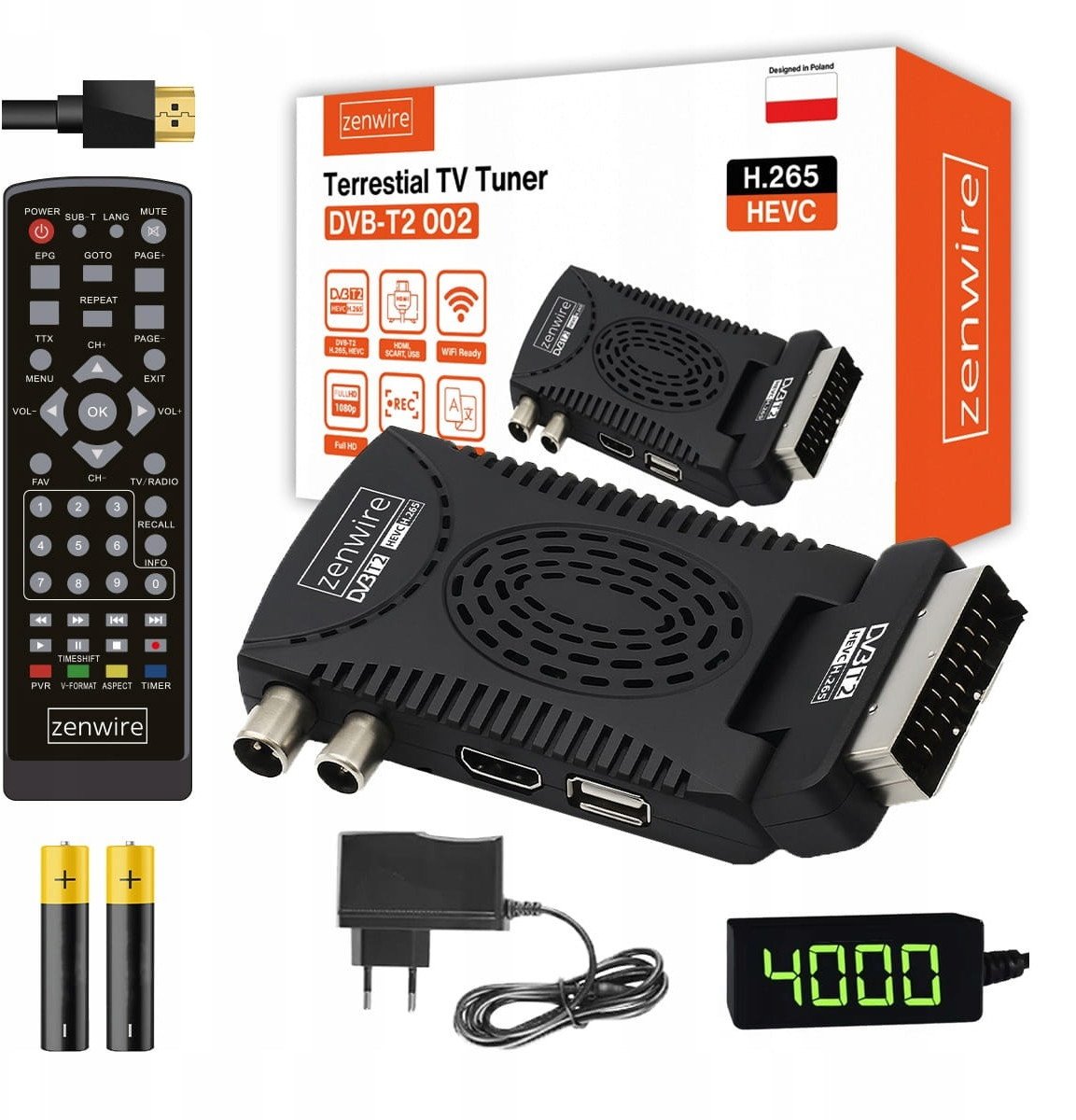 Tuner TV Zenwire Tuner Dekoder Satelitarny DVB-T2 HEVC H.265 WiFi Telewizji Naziemnej Stick DVB-T2 002