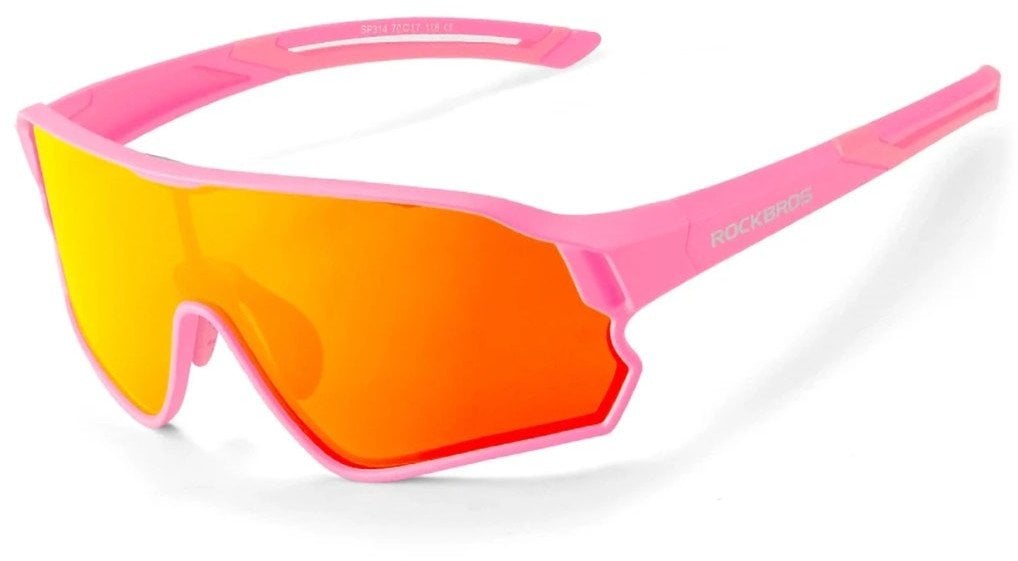Okulary rowerowe Rockbros 14110009004 polaryzacyjne dla dzieci 8-14 lat - różowe