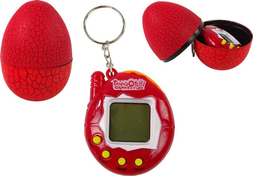 LeanToys Tamagotchi w Jajku Gra Elektroniczne Zwierzątko Czerwone