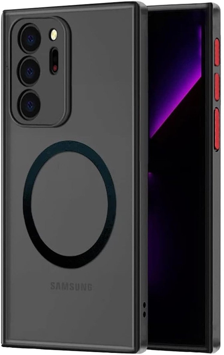 Etui Magnetyczne Magmat MagSafe do Samsung Galaxy Note 20 Ultra, czarno-półprzezroczyste
