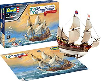 Revell 05684 Mayflower-400th Anniversary Prawdziwie oryginalny zestaw modeli do składania dla zaawansowanych użytkowników, z podstawowymi akcesoriami,