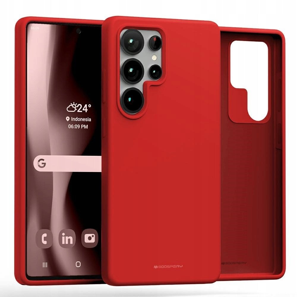 Mercury Etui Pure MagSafe Silicone do Samsung Galaxy S25 Ultra czerwony