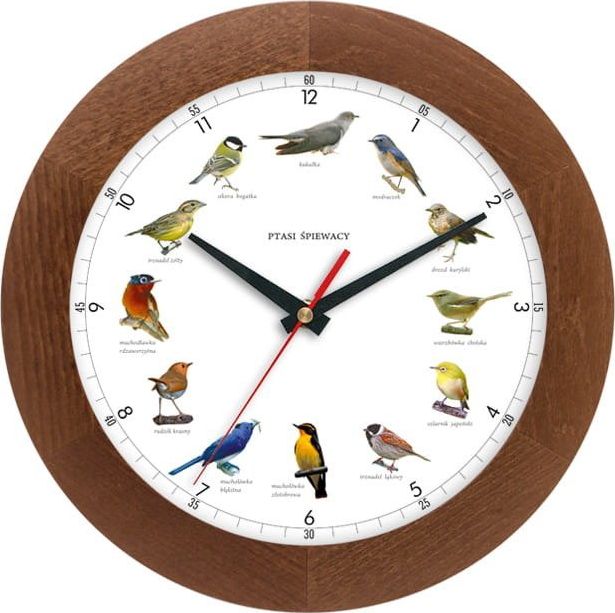Atrix Zegar z głosami ptaków Atrix ATW300PT1 CD SW Drewniany uniwersalny