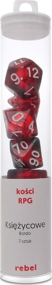 Rebel Komplet kości REBEL RPG - Kamienie Księżycowe - Bordo