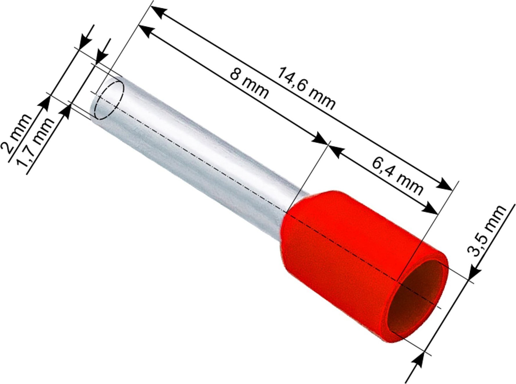 Blow 43-073# Konektor izol.tulejka 1,5/8 czerwona