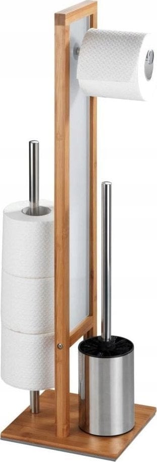Wenko Stojak na papier toaletowy i szczotkę wc RIVALTA, 3w1, bambus, WENKO