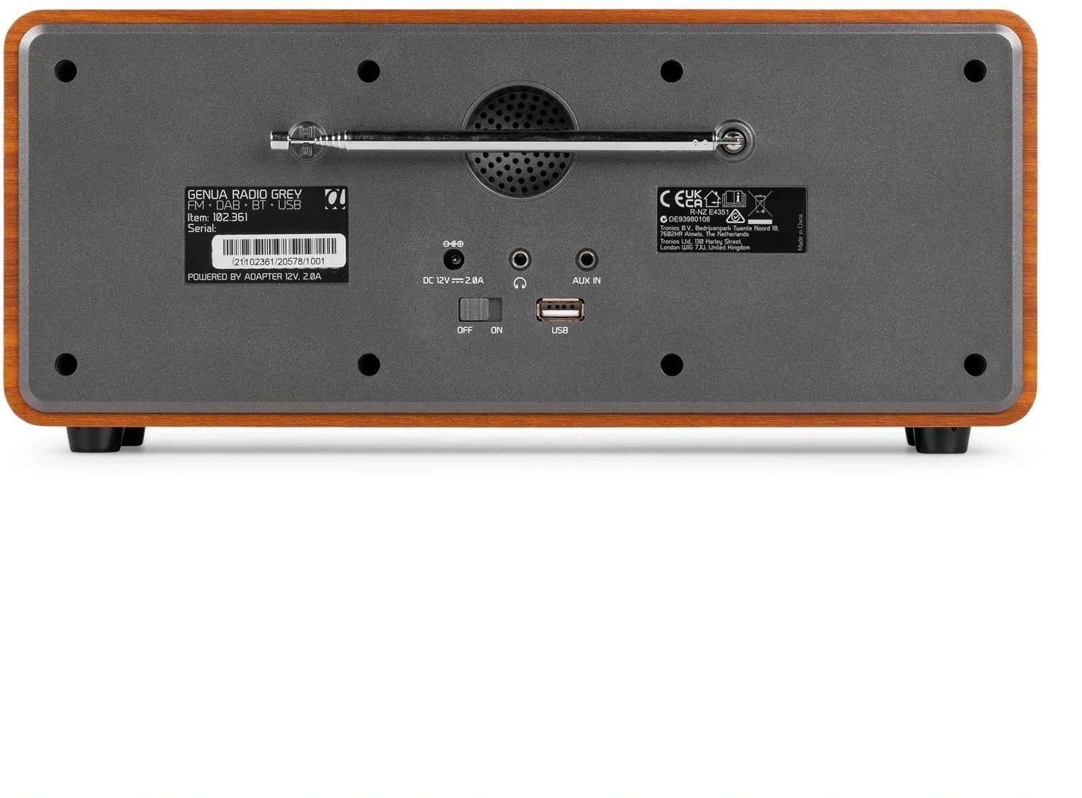 Radio stereo Genua Genua DAB+ w kolorze ciemnoszarym one size