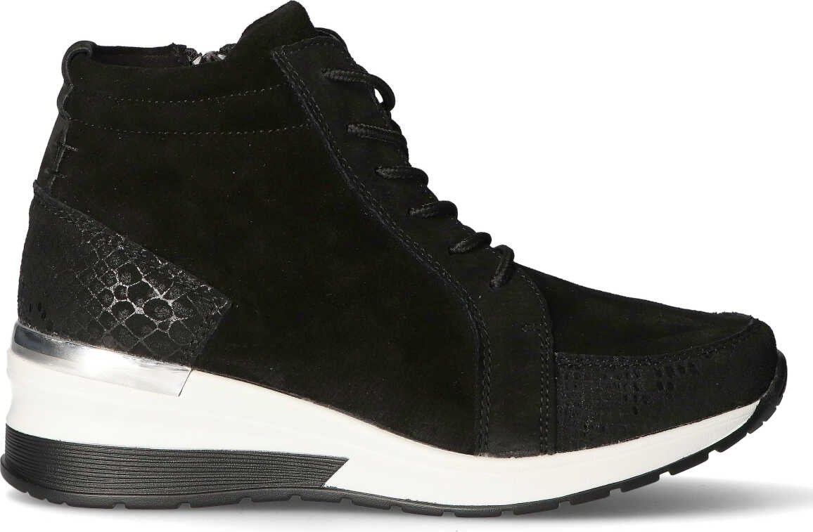 Filippo Sneakersy skórzane wysokie wężowe czarne-37