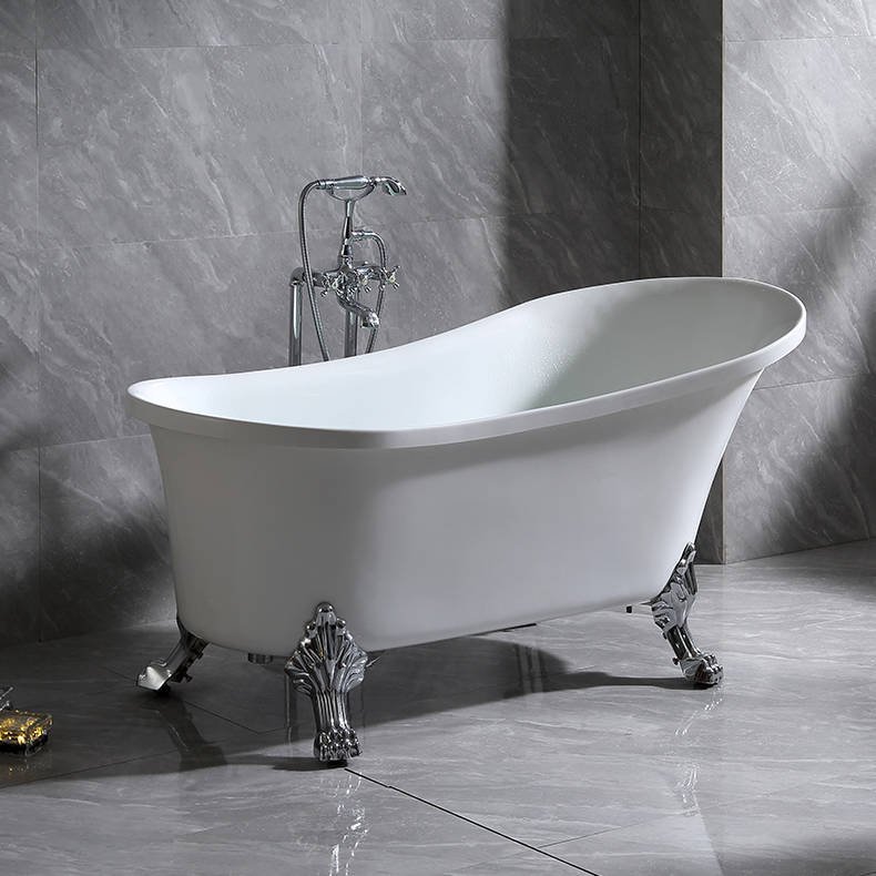 Wanna INDES Biała wanna wolnostojąca RETRO [KOMPLAETNA NOGI, SYFON, KOREK] 150cm