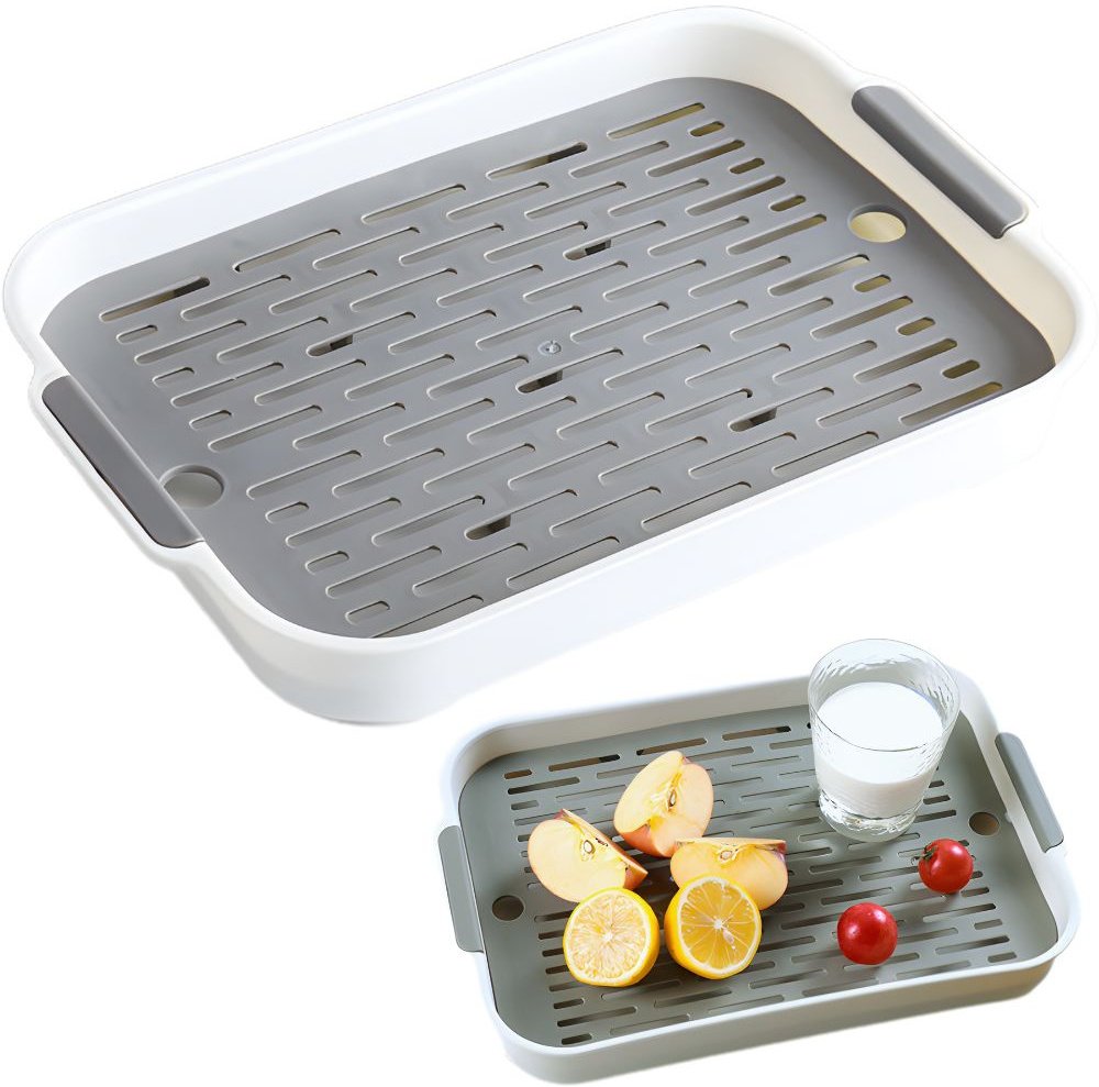 Taca kuchenna dwuwarstwowa z odpływem na naczynia warzywa owoce plastikowa