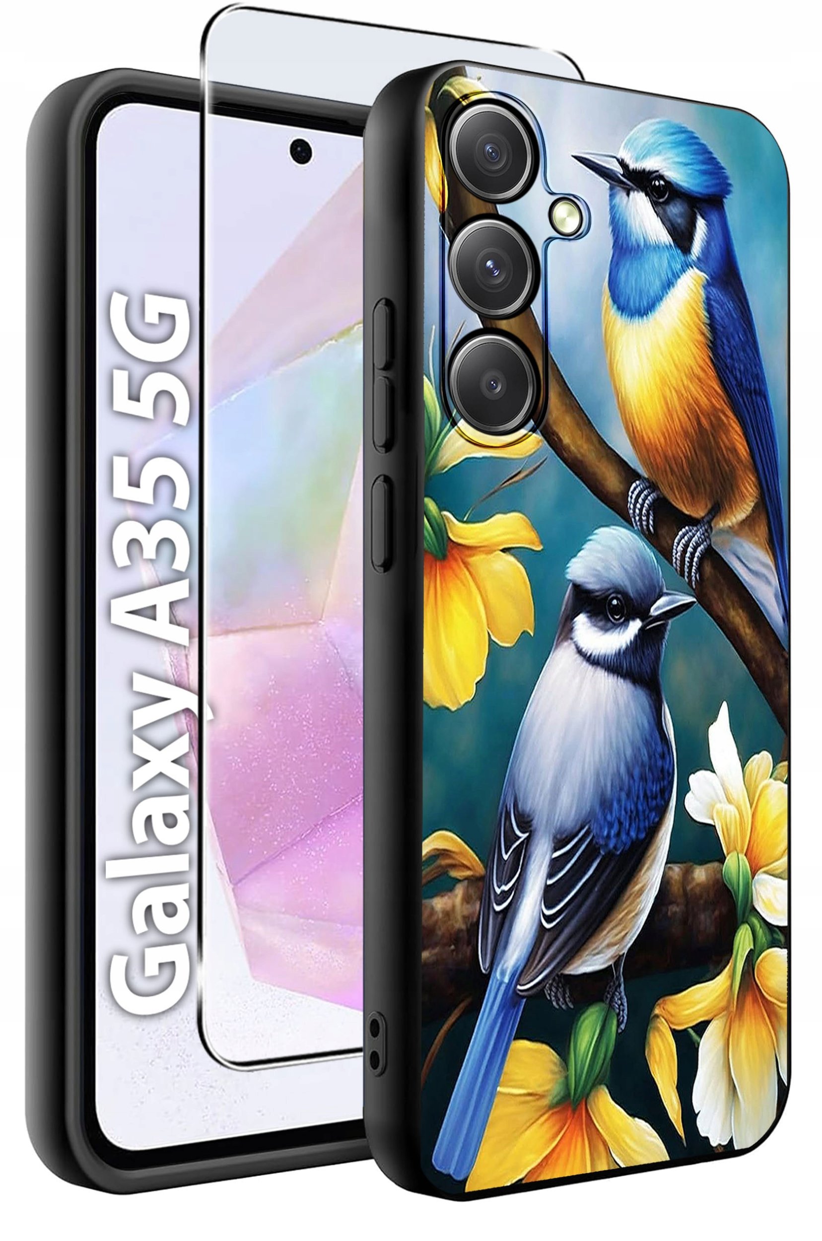 ETUI do Samsung A35 5G WZORY | SILIKONOWE MATT CASE + SZKŁO HARTOWANE 9H