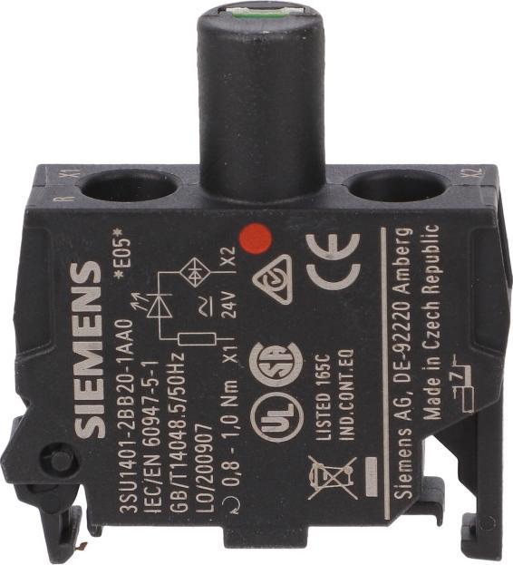 Siemens BLOK LED, ZE ZINTEGROWANĄ DIODĄ LED 24 V AC/DC, CZERWONY, PRZYŁ. ŚRUBOWE 3SU1401-2BB20-1AA0