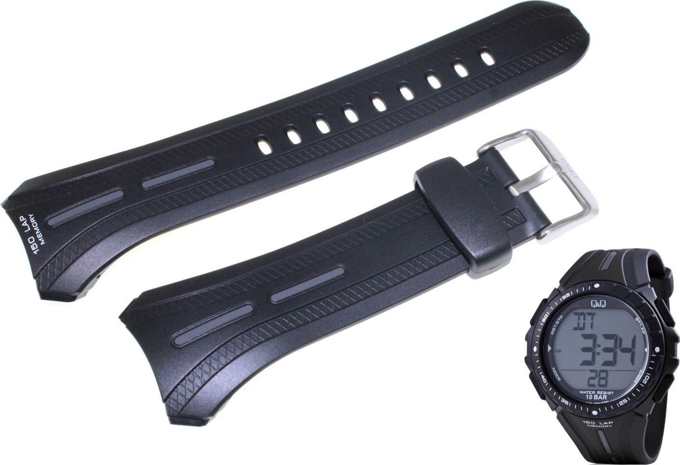 Q&Q Pasek do zegarka Q&Q M102-001 26 mm Tworzywo uniwersalny