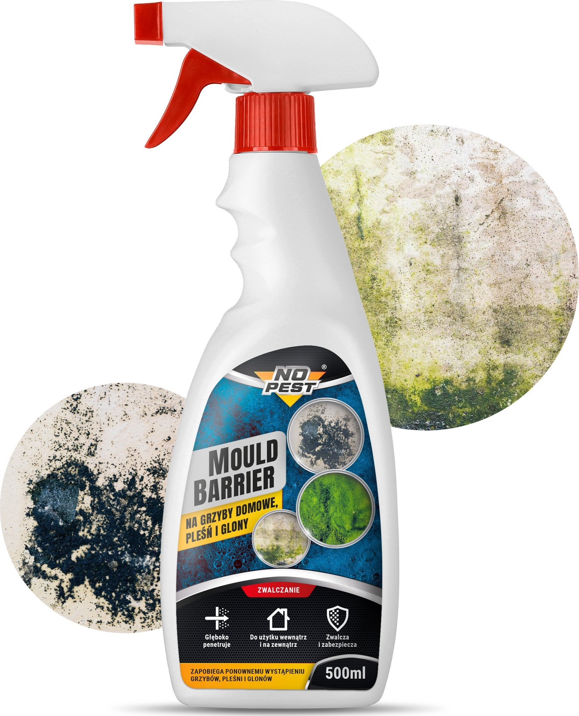 NO PEST Preparat Płyn Środek na Grzyby Domowe Pleśń i Glony 500ml Preparat do Usuwania Grzyba i Pleśni