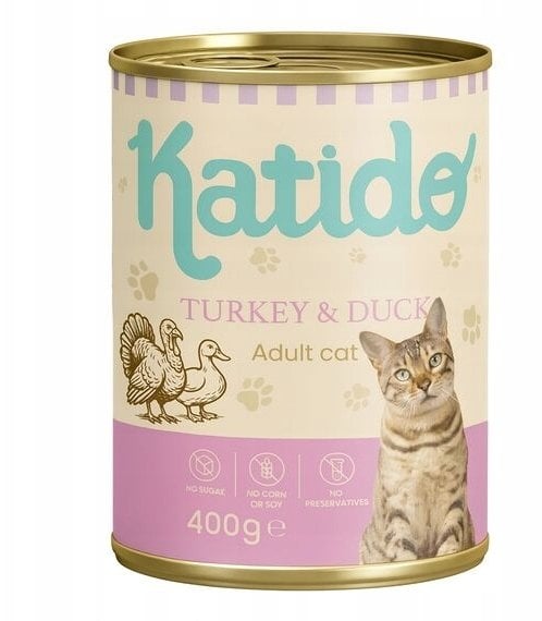 KATIDO Indyk z Kaczką mokra karma dla kota 400g