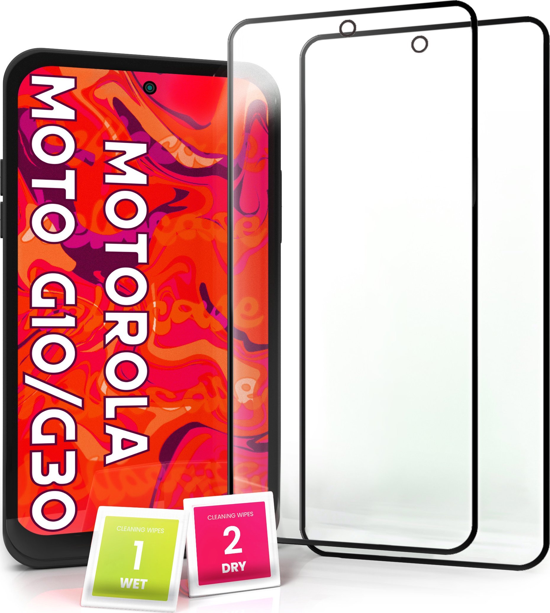 Hello Case 2-pak Szkło Hartowane do Motorola Moto G10 Ochronne Pełne Na cały ekran 5D