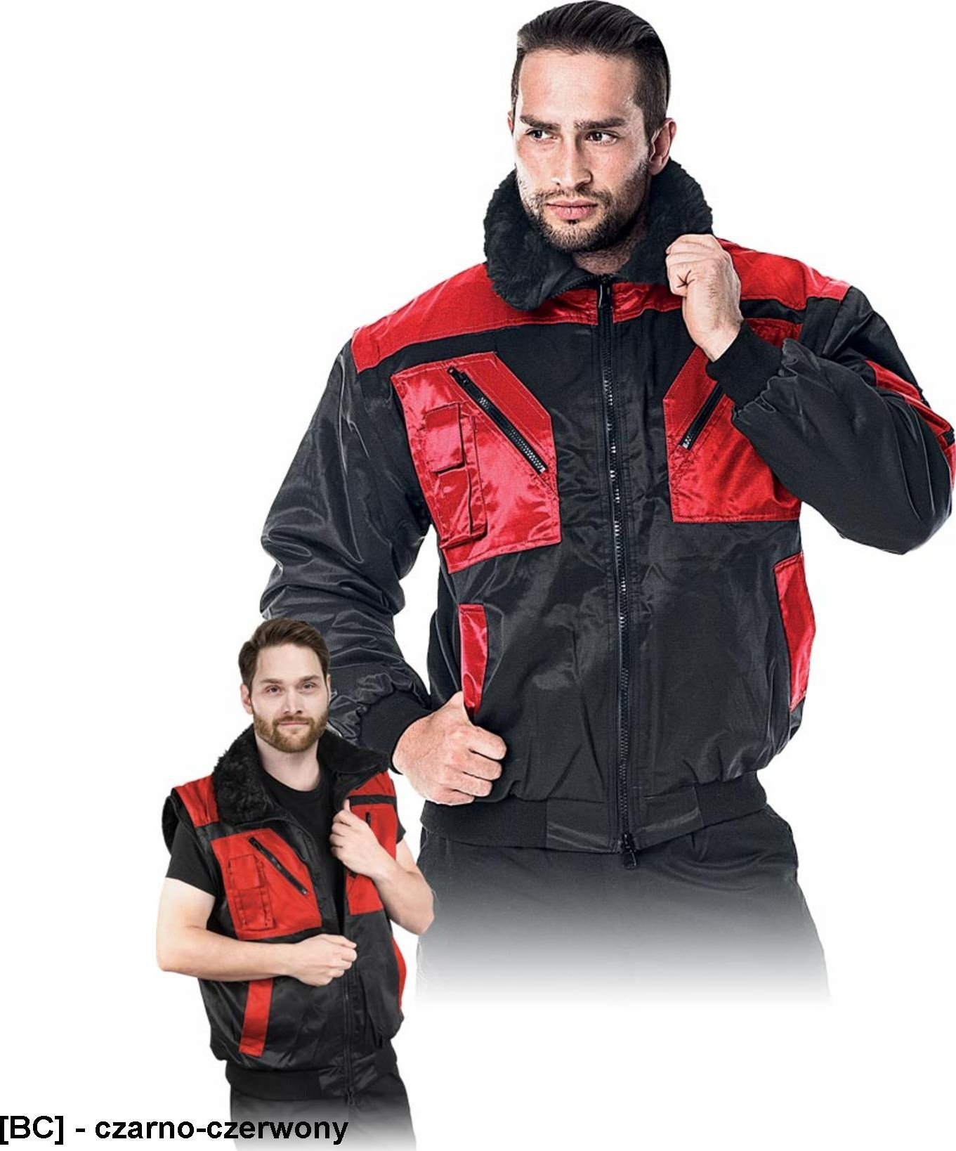 R.E.I.S. ICEBERG - kurtka ochronna - czarno-czerwony 3XL