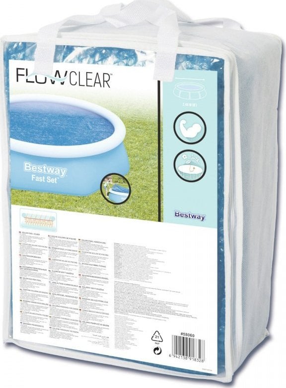 Pokrywa solarna 210cm na Basen rozporowy Fast Set 244cm/8FT BESTWAY