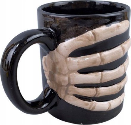 Pan i Pani Gadżet Kubek Ceramiczny 3D Skeleton Hand Ręka Kościotrup Halloween Czarny Kubek