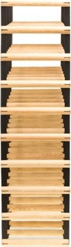 Wamar-Sosenka Regał na wino Stojak na 45 Butelek Szklanych/ PET RW-8/ 5x9 Surowy Naturalny Metal + Drewno RW-8-5x9-45