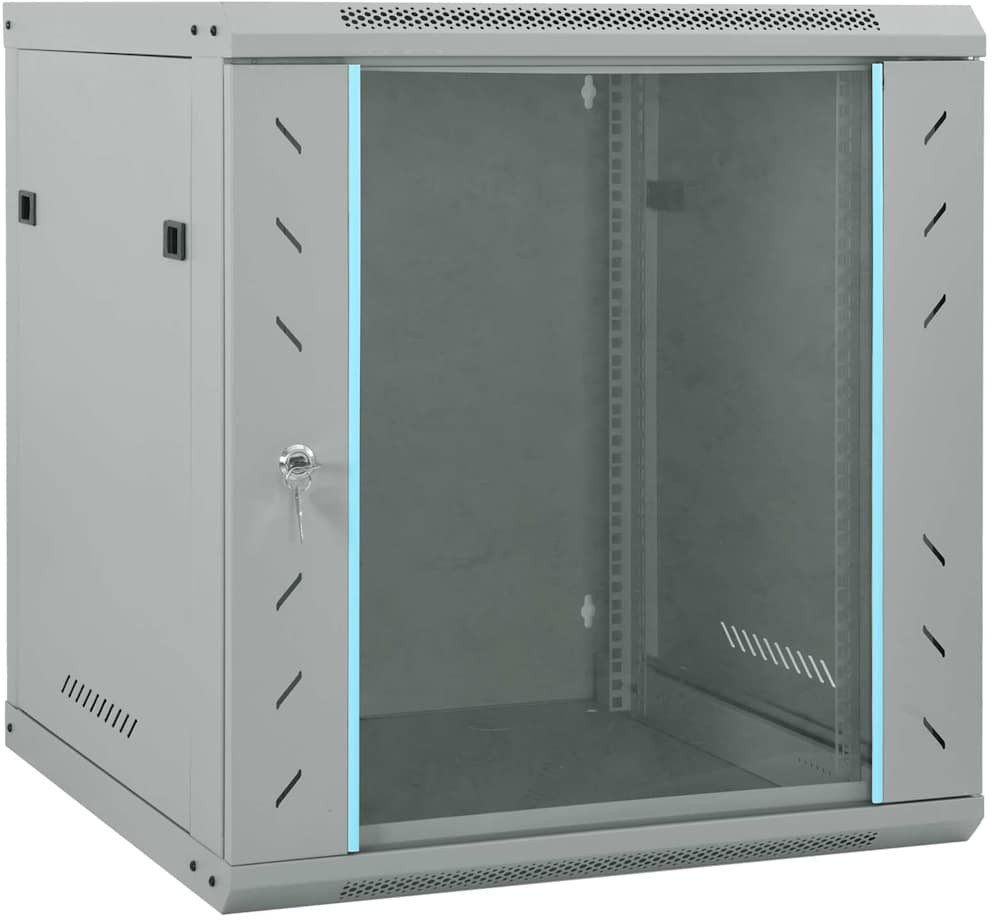 vidaXL Szafa sieciowa z przechowywaniem Szary 60 x 60 x 65 cm Stal