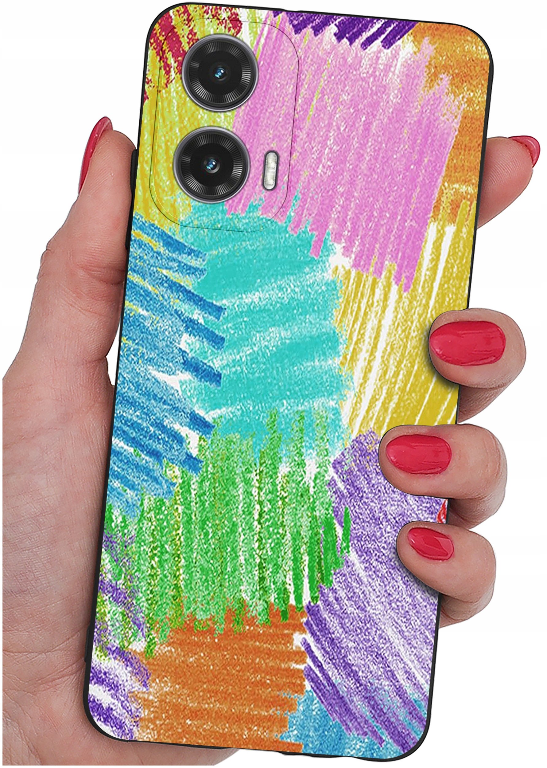 krainaGSM Etui do Motorola Moto G35 5G wzory | SILIKONOWE MATT CASE + SZKŁO 9H