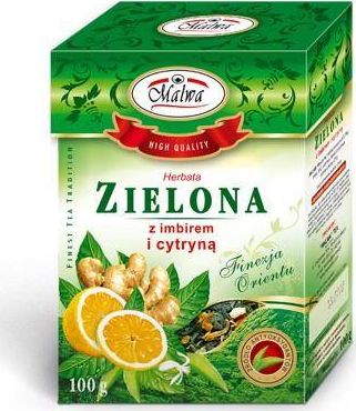 Malwa HERBATA ZIELONA LIŚCIASTA Z IMBIREM I CYTRYNĄ 100G 42196147