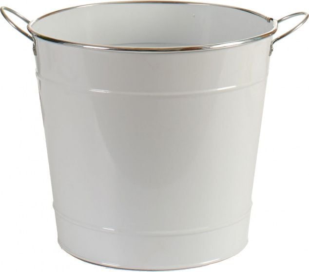 Ibergarden doniczka 29 x 27 x 37 cm stal srebrna/biała