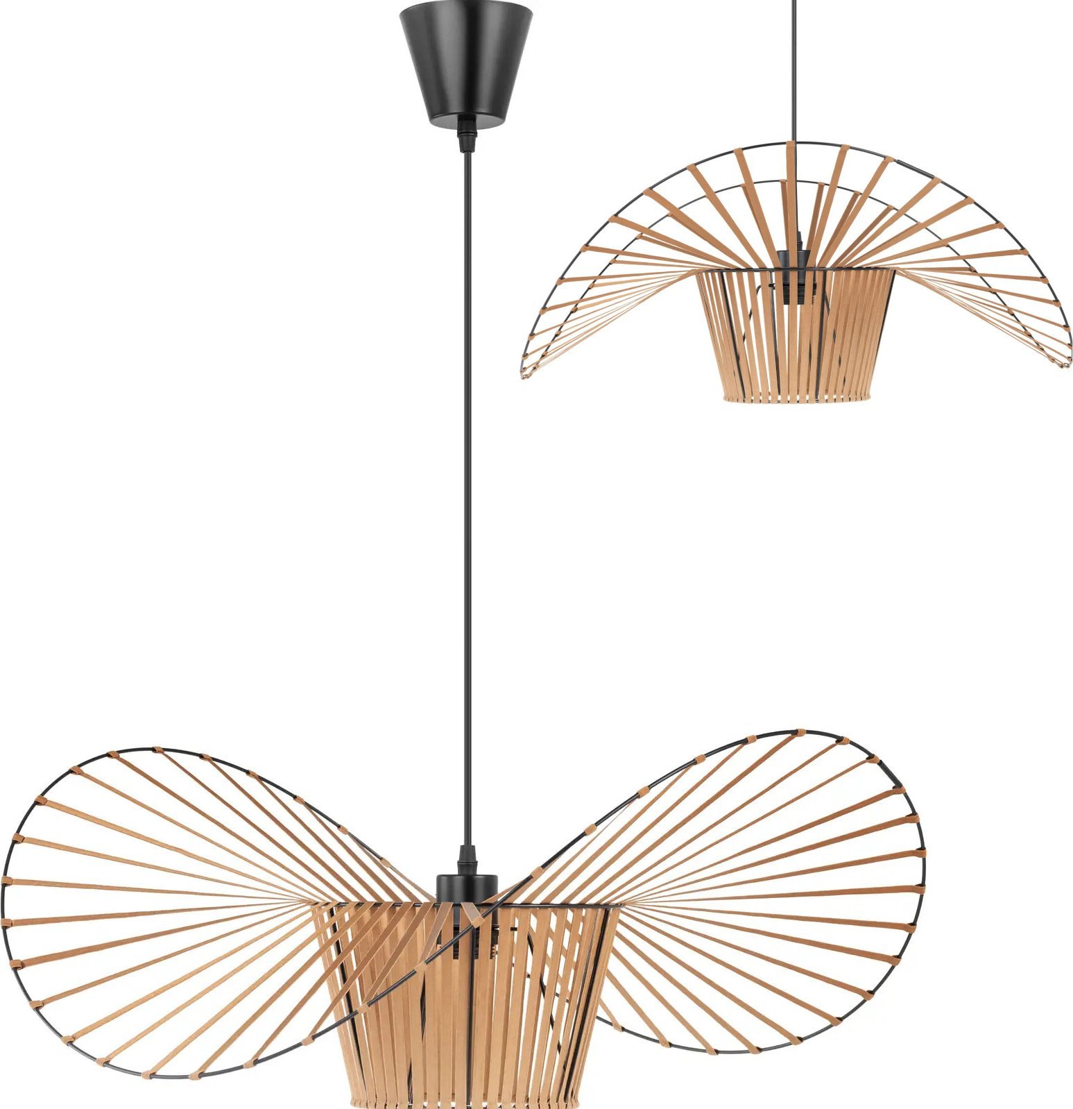 Lampa wisząca Uniprodo Lampa sufitowa wisząca boho 1 punktowa E27 - kapelusz Lampa sufitowa wisząca boho 1 punktowa E27 - kapelusz