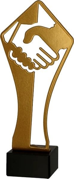 Victoria Sport Trofeum metalowe z marmurową podstawą - Uścisk dłoni