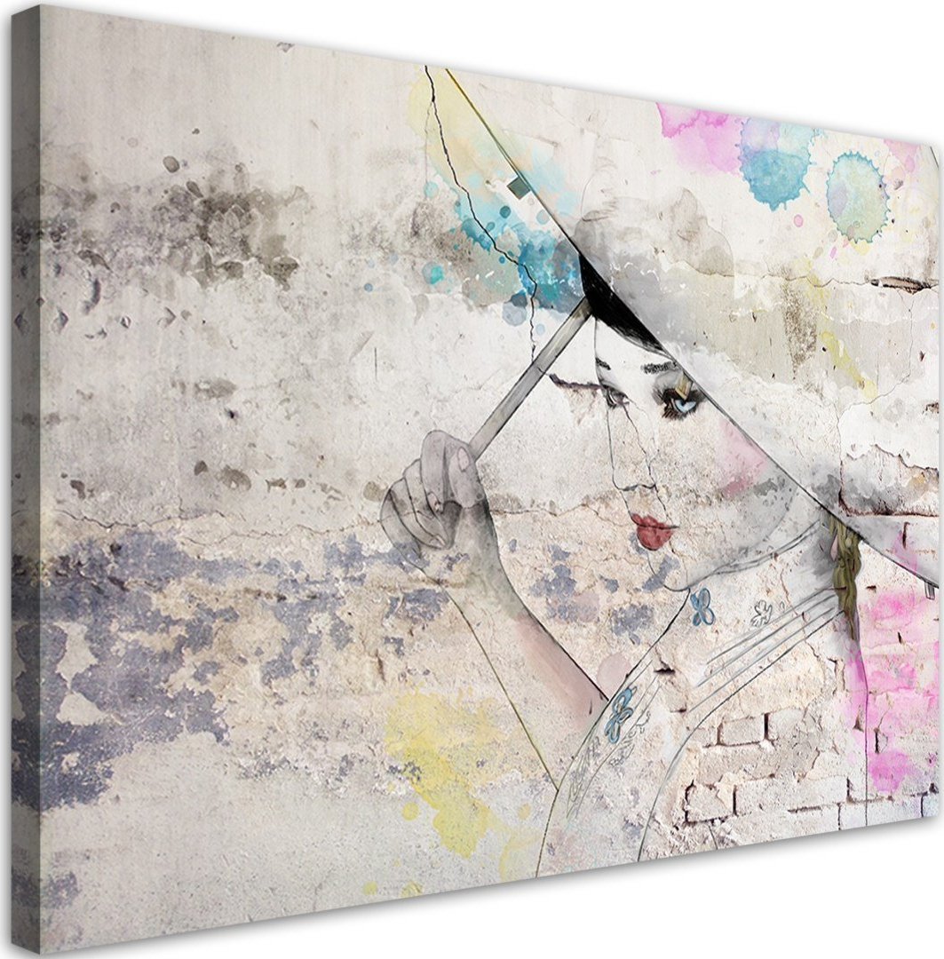 Feeby Obraz na płótnie, Gejsza trzymająca parasol - 120x80