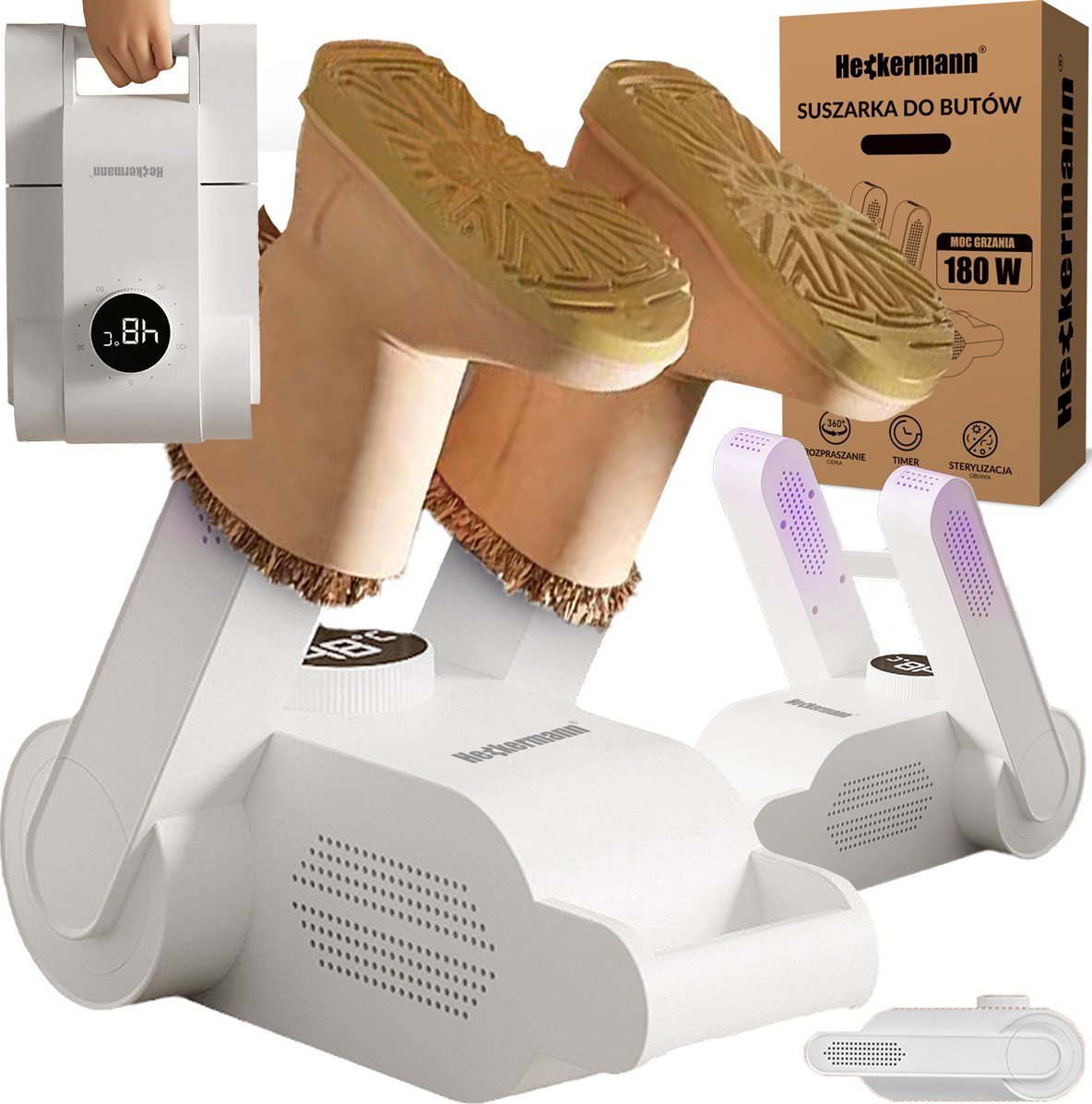 Suszarka do butów Heckermann Suszarka do butów, odzieży, rękawiczek, czapek z dezynfekcją UV Heckermann HE-BDR-10 180W