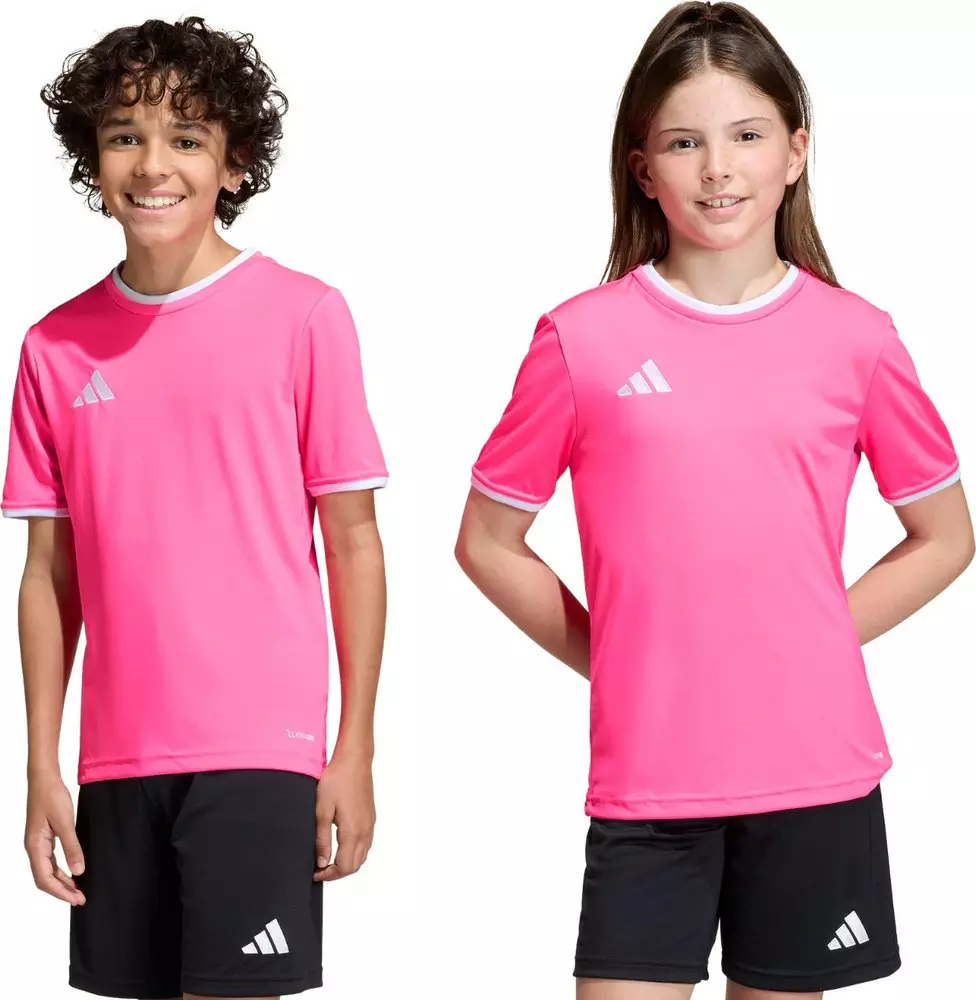 Koszulka dla dzieci adidas Entrada 26 Jersey różowa KE9846 116cm