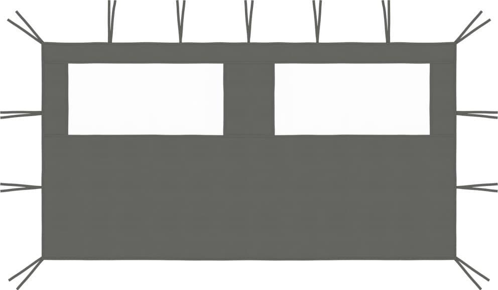 vidaXL Ścianka z oknami do altany, 4x2 m, antracytowa
