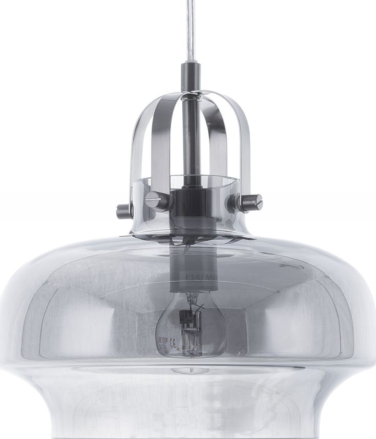 Lampa wisząca Beliani Lampa wisząca szklana szara WILTZ