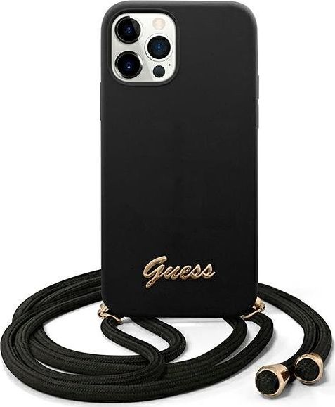 Guess Etui Guess GUHCP12MLSCLMGBK Apple iPhone 12/12 Pro czarny/black hardcase Metal Logo Cord