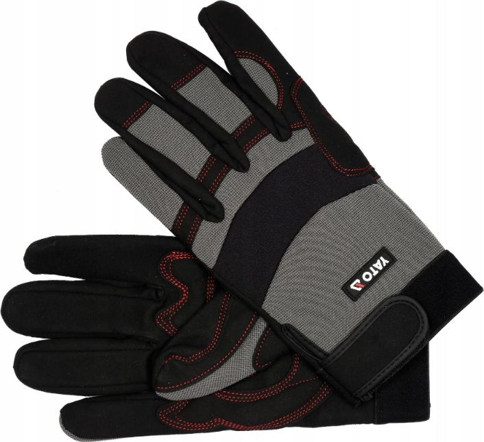 Yato rękawice ochronne rozmiar 10" syntetyczne, zapinane, czarno-czerwone (YT-74662)