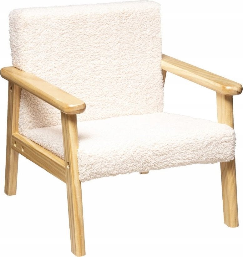 Atmosphera Fotel dla dziecka z obiciem typu miś i stelażem z drewna sosnowego, wys. siedziska 28 cm