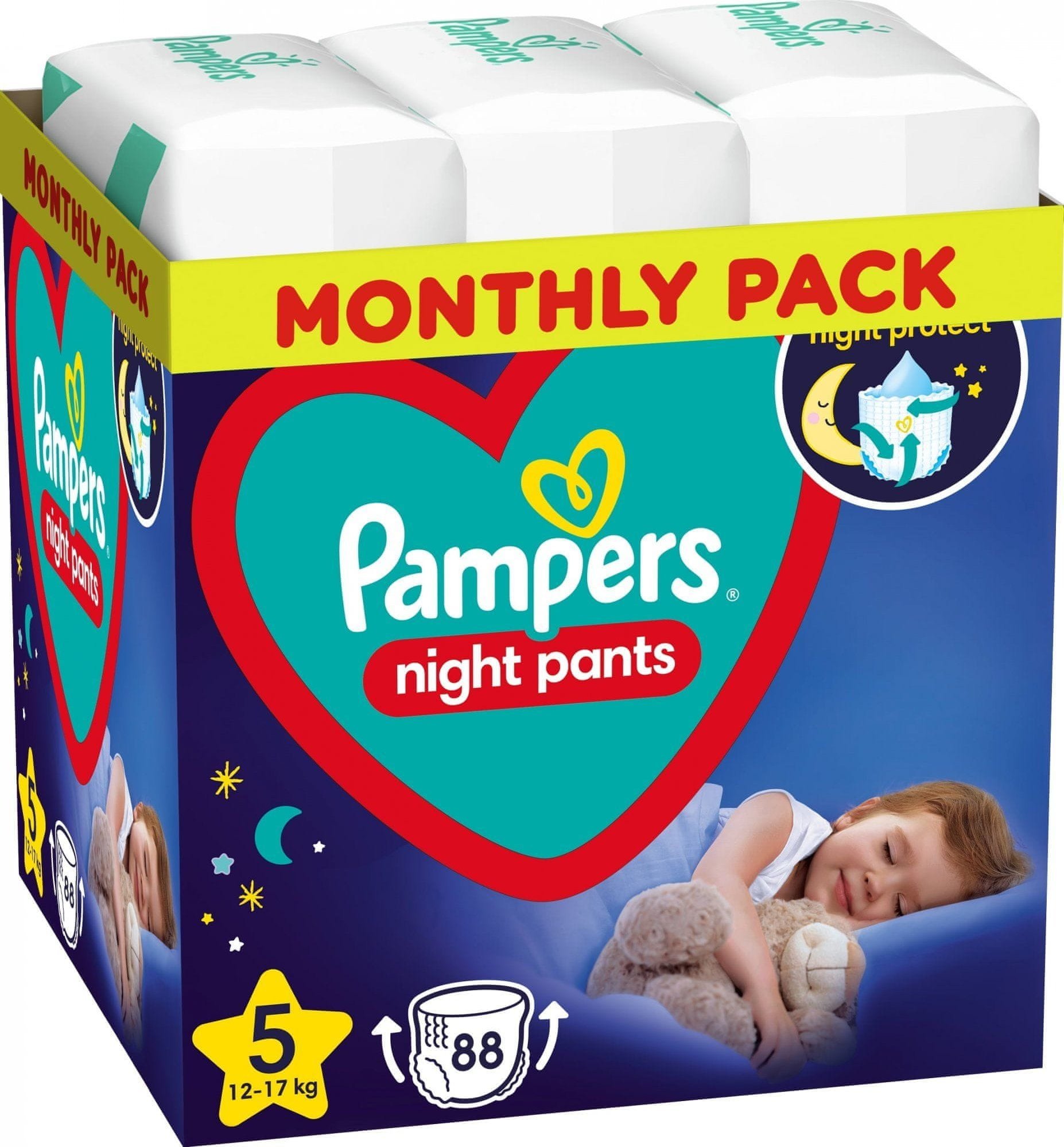 Pampers Pieluchomajtki Pants Night Monthly Pack 5, 12-17 kg, 88 szt.