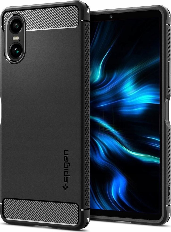 Spigen Rugged Armor, matte black - etui do Sony Xperia 10 VI