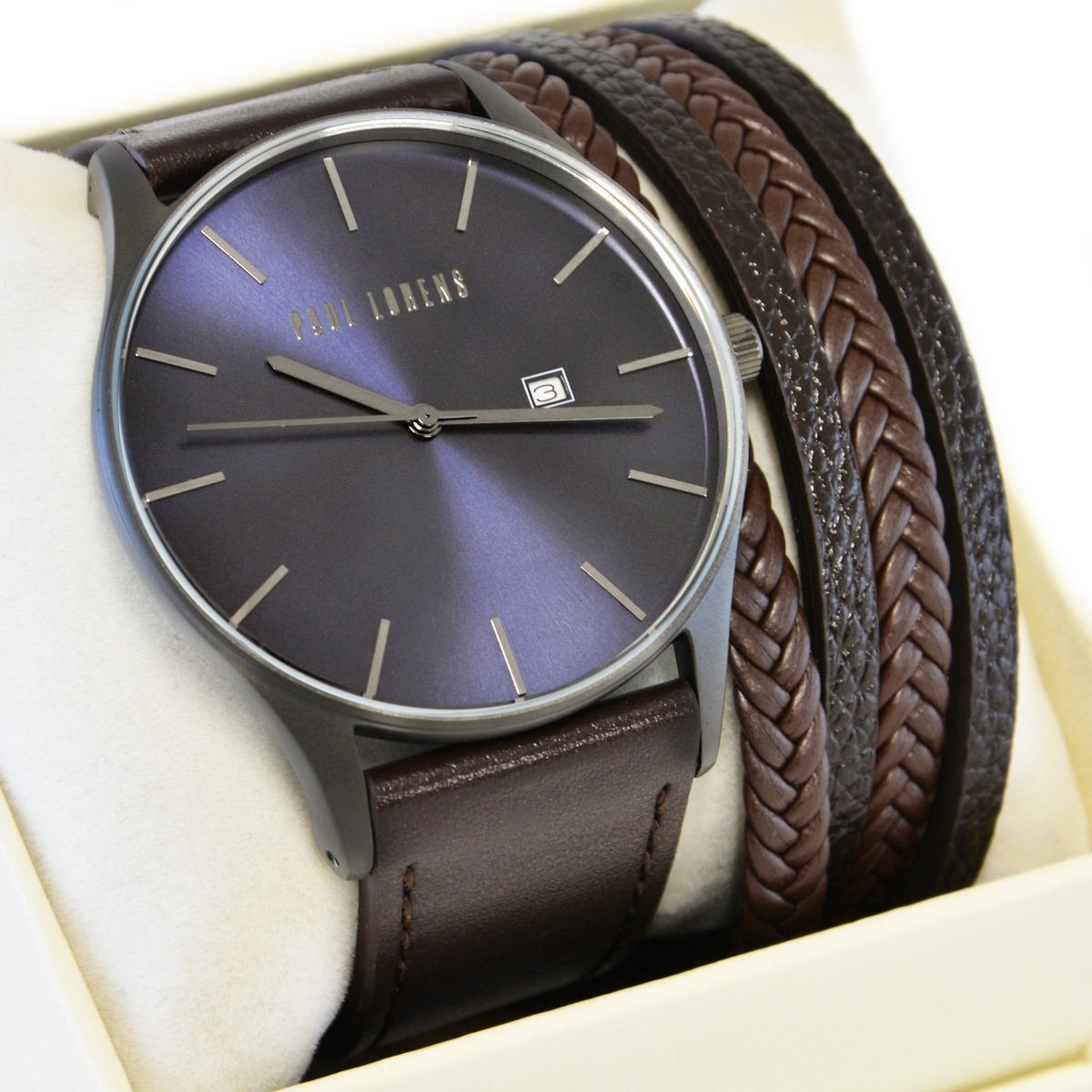 Zestaw męski zegarek Paul Lorens LONGIO-3B1 + bransoletka