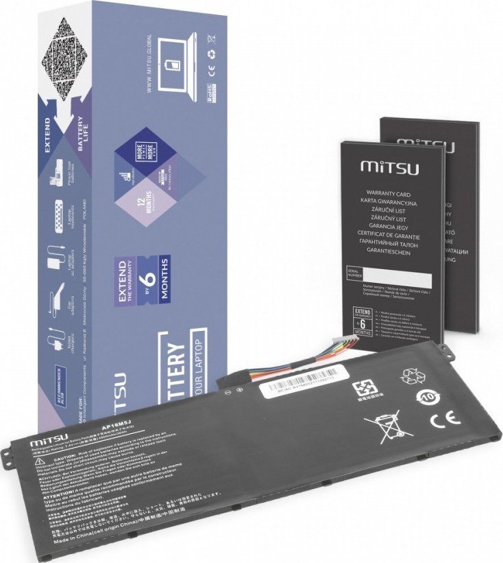 Bateria Mitsu Bateria do Acer Aspire 3 A314, A315 4800 mAh (36 Wh) 7.4 - 7.6 Volt