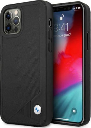 BMW Etui BMHCP12MRCDPK iPhone 12/12 Pro 6,1" czarny/black hardcase Leather Deboss