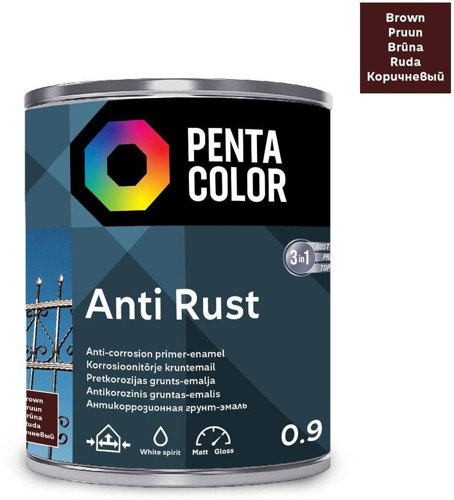 ANTICOR PAINT ANTI-RUST MEDIUM BROWN 0.9