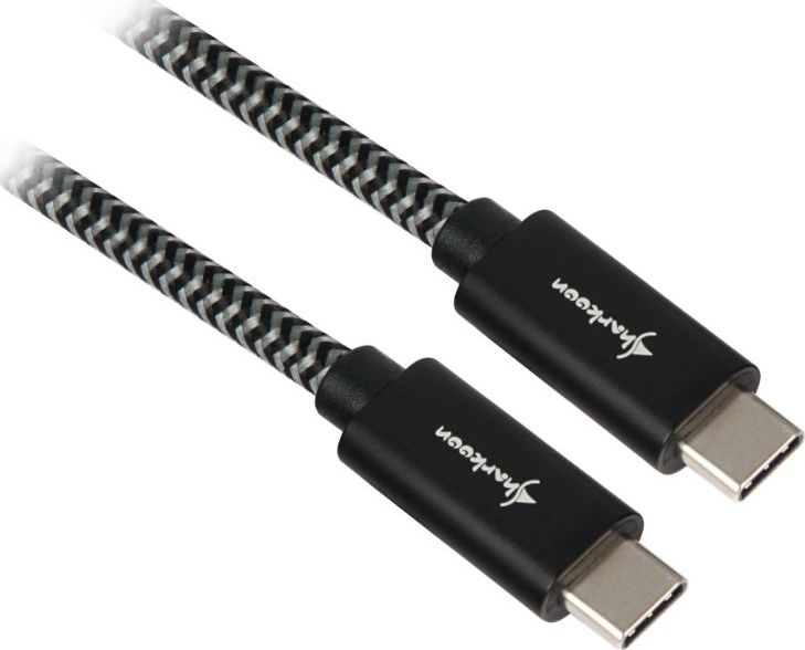 Kabel USB Sharkoon USB-C - USB-C 0.5 m Czarno-biały (4044951027057)