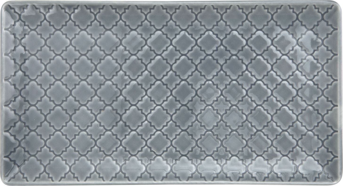Lubiana Talerz płytki prostokątny 24x13cm Marrakesz szaro-niebieski