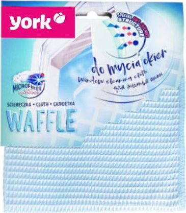 York Ściereczka Ścierka do Mycia Czyszczenia Szyb Okien z Mikrofibry Niebieska Waffle York uniwersalny