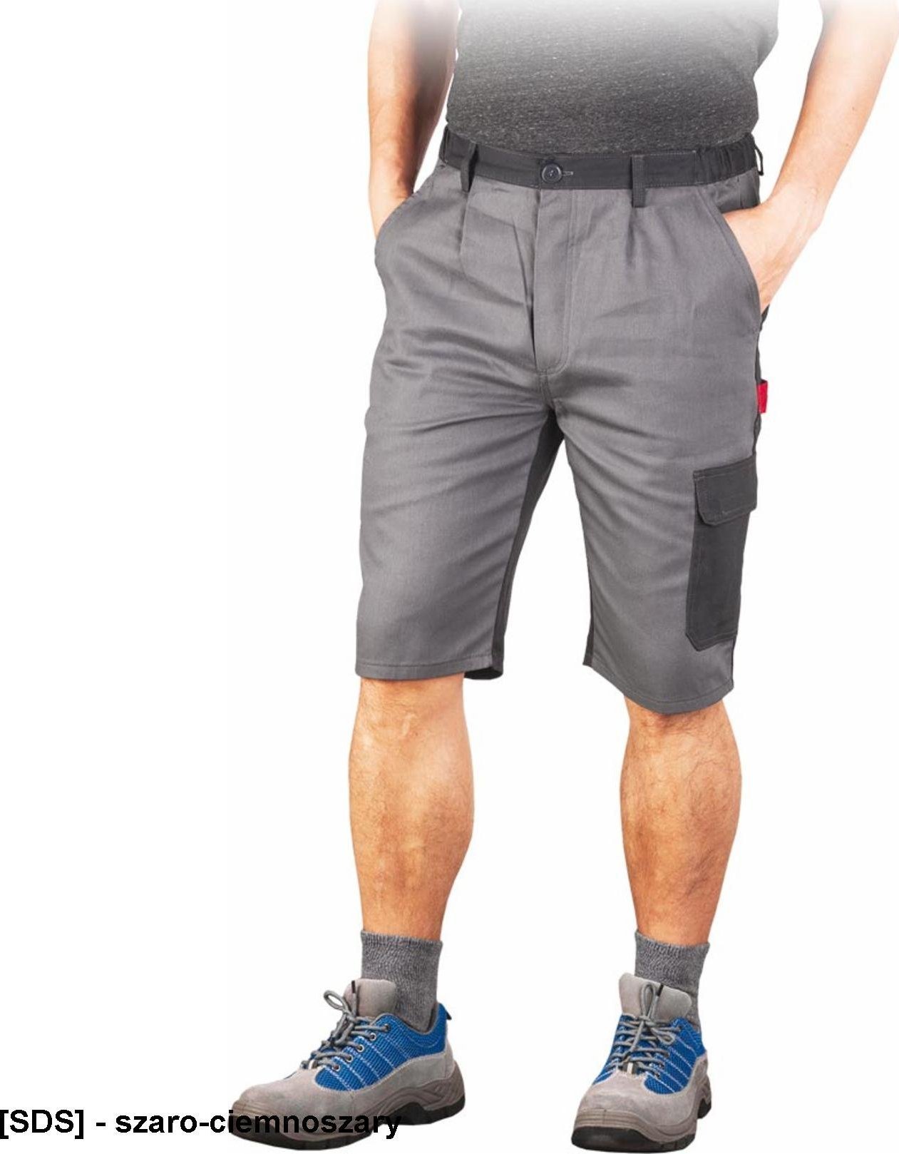 R.E.I.S. BOMULL-TS - krótkie spodnie ochronne do pasa, 100% bawełna, 6 kieszeni - szaro-ciemnoszary 3XL